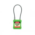 Safety Padlock with Wire Shackle Green
